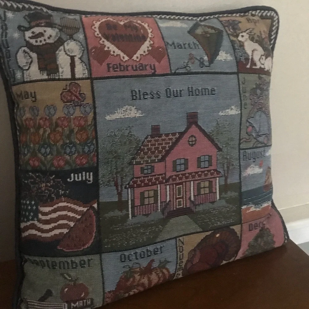 Rare Vintage Bless this Home Decoration Pillow